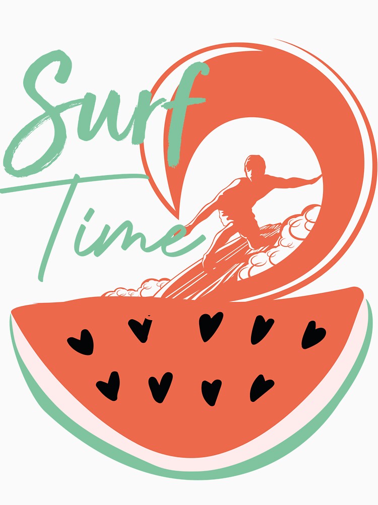 Surfer Love Watermelon Surfing Lovers by medbdj Unisex , , , Long Sleeve Tee