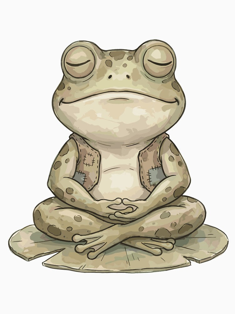 Cute Yoga: Lotus Pose Frog by bapupa Unisex , , , Long Sleeve Tee