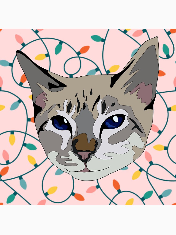 Christmas  light pattern cat by LeahcarsArt