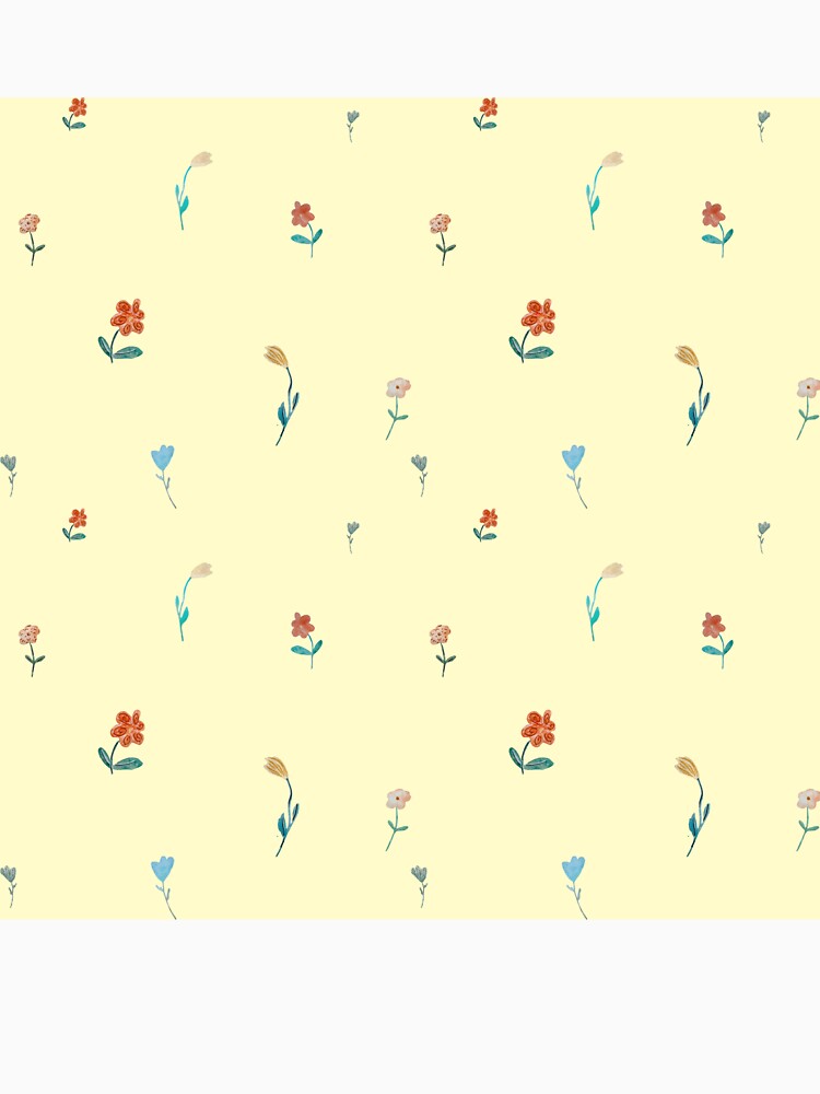 Flowers sketch flora seamless pattern a watercolor yellow by Yana Mustafina | Boho Soulful Designs