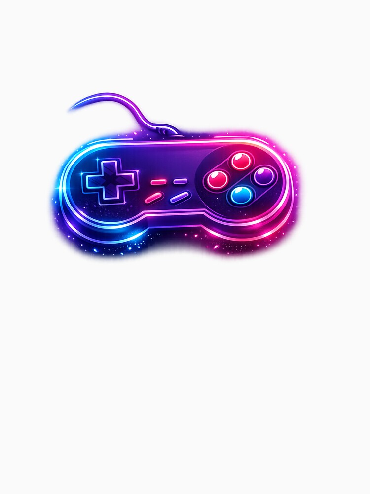 Retro Neon Gaming Controller – Synthwave Vaporwave Gamer Aesthetic – 80s Arcade Style Gaming Design by ArtWaveStudio8