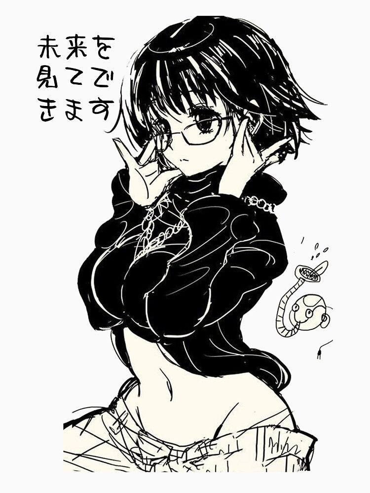 003 Cute Academia Style Lewd Anime Girl with Glasses Manga Style by chookiebookie Unisex , , , Long Sleeve Tee