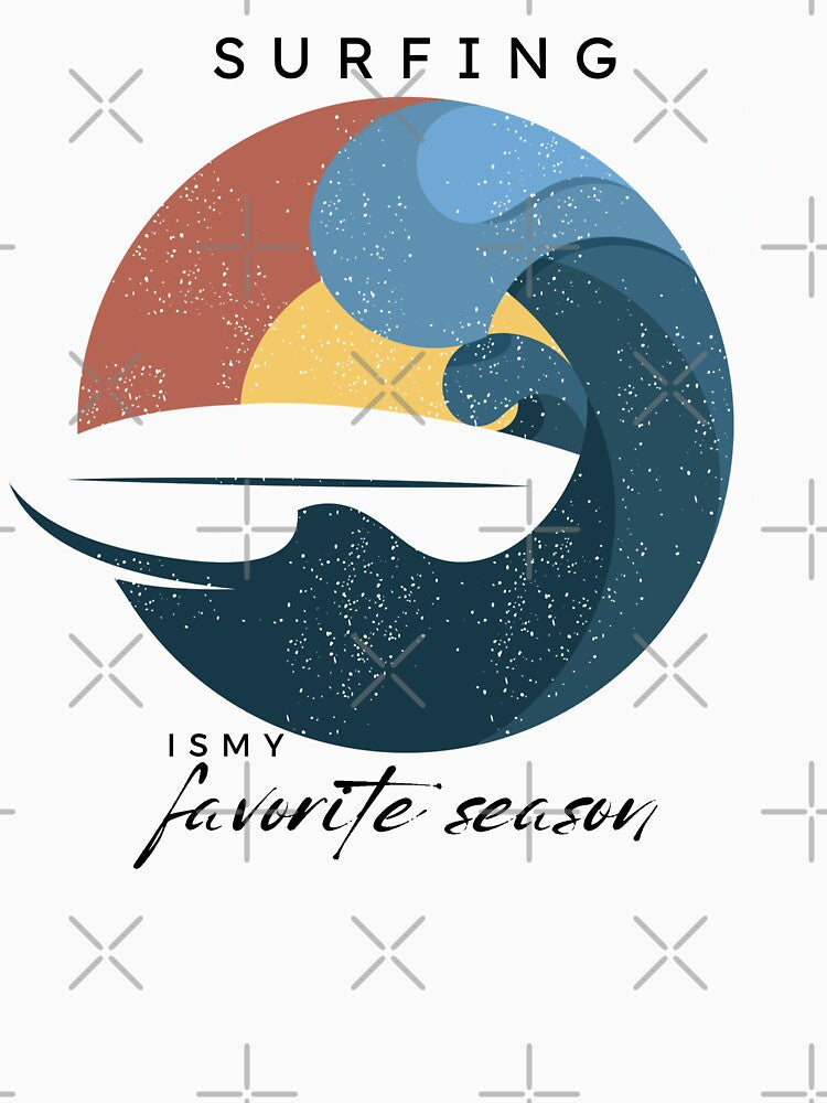 Surfing is my favorite season by LuveraxArt Unisex , , , Long Sleeve Tee