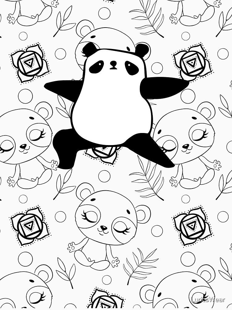 Panda Doing Yoga by LyricsWear Unisex , , , Long Sleeve Tee