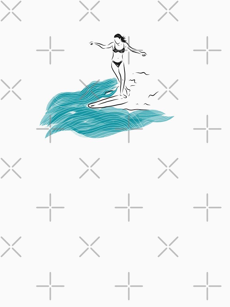 Surf woman minimalist long boarding by Tropical Blood Unisex , , , Long Sleeve Tee