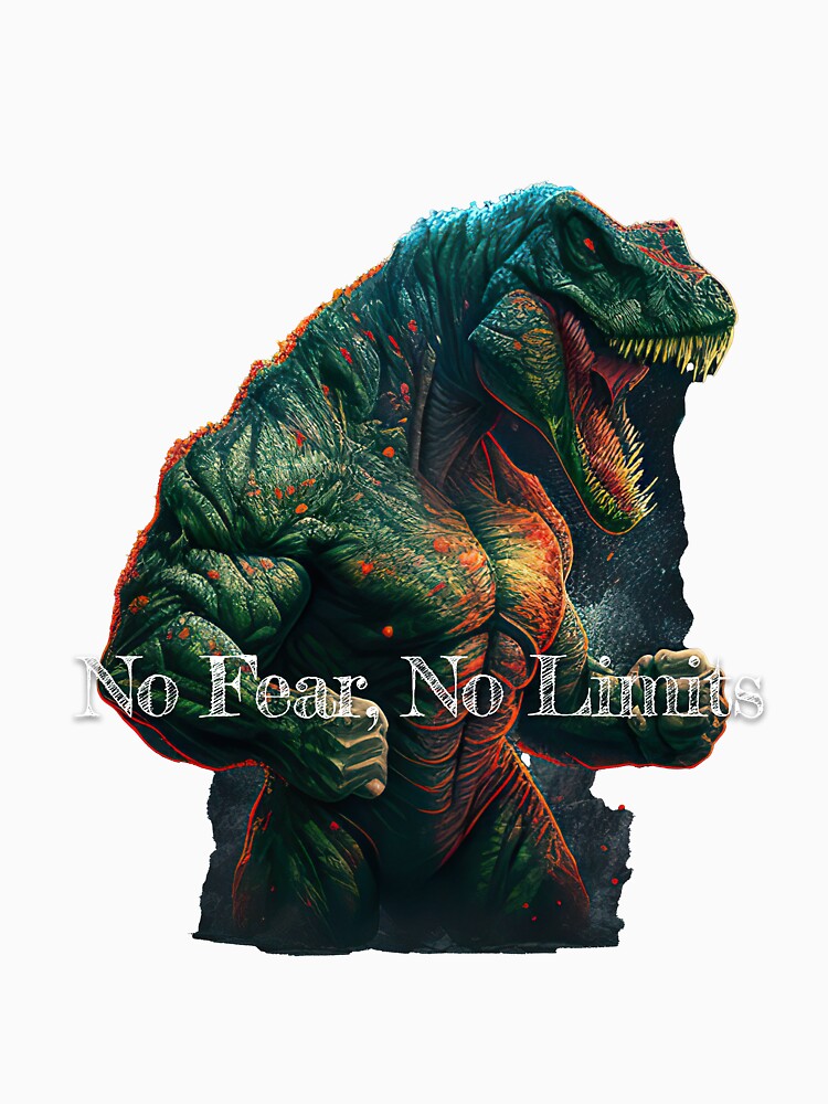 No Fear, No Limits Bodybuilding Fitness Gym Workout Exercise Merch Print Design by tengamerx