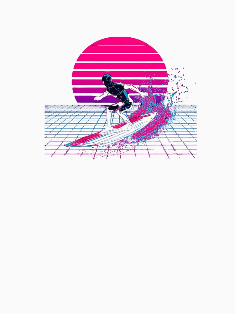 Synthwave Surfer by garts Unisex , , , Long Sleeve Tee