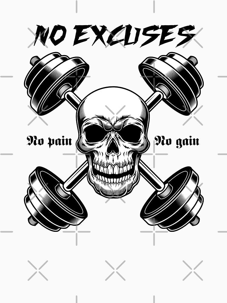 No excuses - no pain no gain by SHINIGAMI-SHOP Unisex , , , Long Sleeve Tee