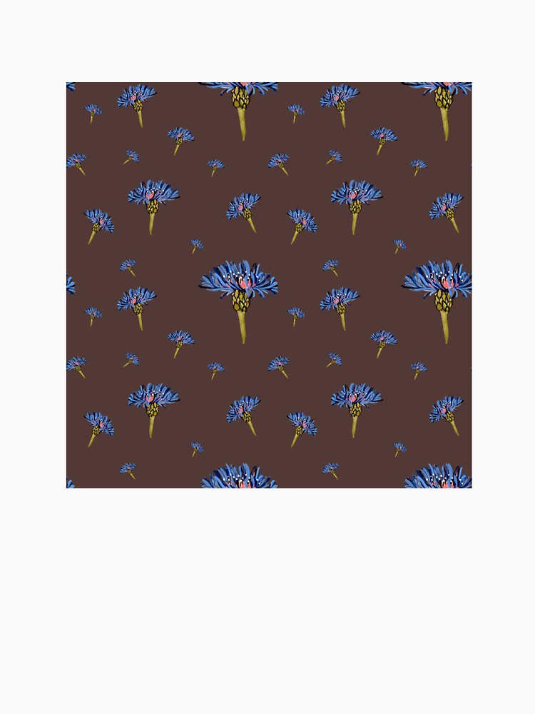 Flower blue violet pattern hand drawn watercolor dark by Yana Mustafina | Boho Soulful Designs