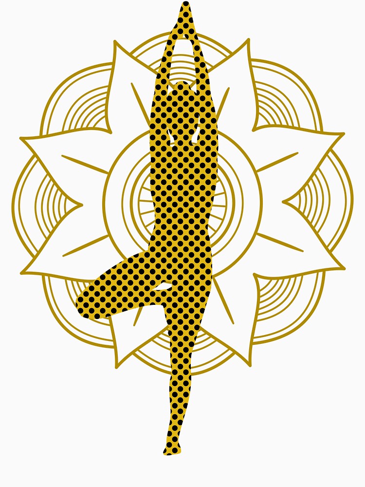 Yoga Tree Pose With Mandala by Laanas55 Unisex , , , Long Sleeve Tee