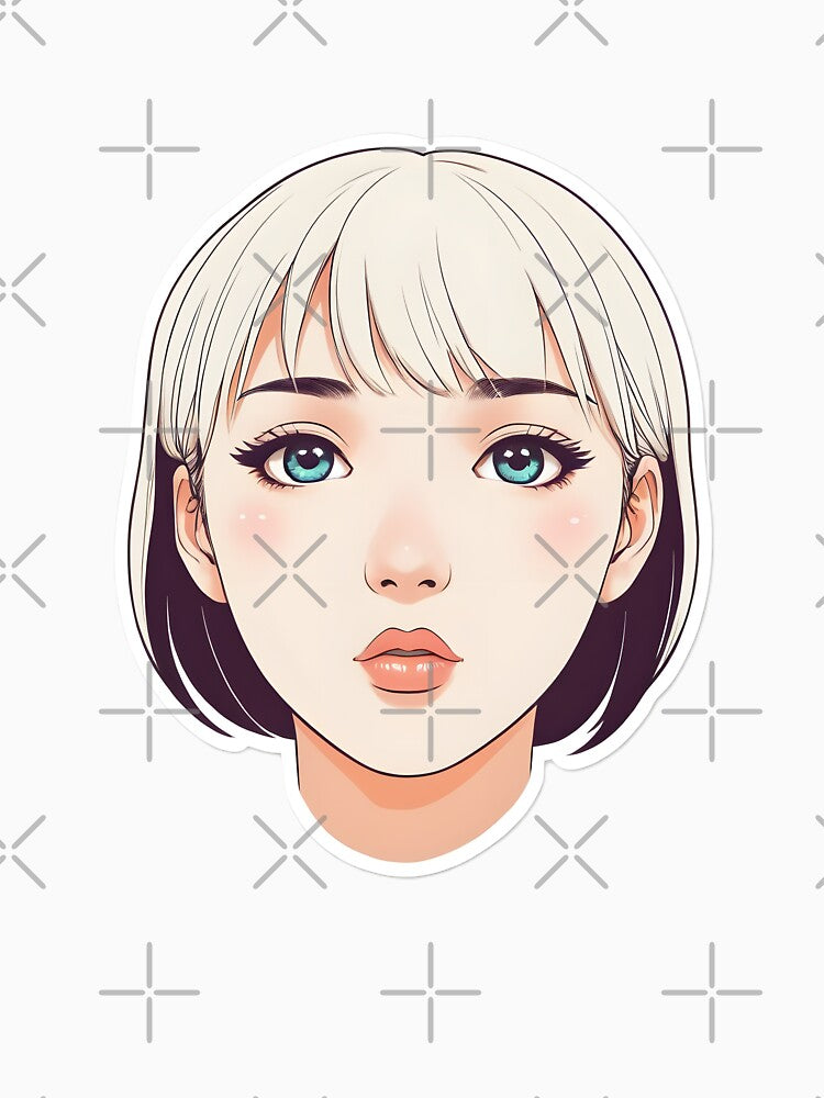 Minimal Anime Face Line Art – Expressive Minimalist Character Design - 1 by RELAX STATION Unisex , , , Long Sleeve Tee