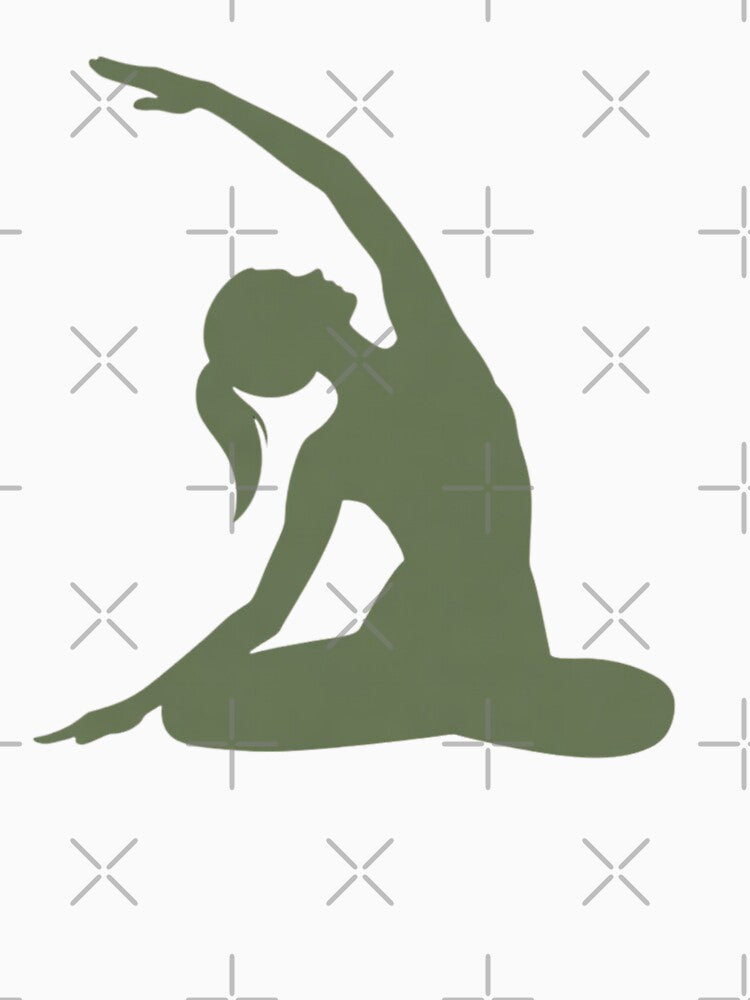 Gentle Yoga Side Stretch – Minimal Wellness Art by Amevvoo Unisex , , , Long Sleeve Tee