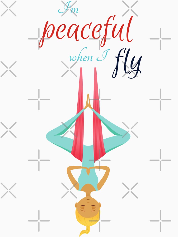 I'm peaceful when I fly, Antigravity Yoga print by trendingatees Unisex , , , Long Sleeve Tee