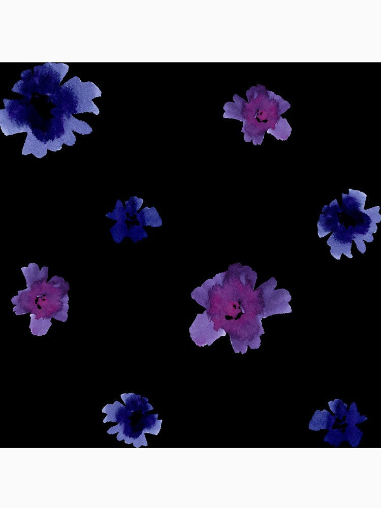 Violet viola flower black pattern a watercolor by Yana Mustafina | Boho Soulful Designs Unisex , , , Long Sleeve Tee