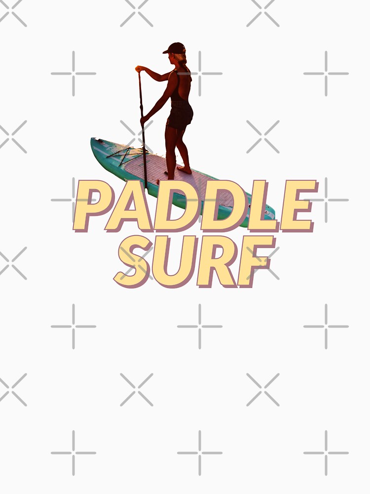 PADDLE SURF - PADDLE SURFING - YELLOW - PINK by Tropical Blood Unisex , , , Long Sleeve Tee