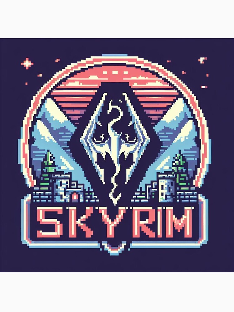 Skyrim Castle Pixel Art by Jake-Carter0 Unisex , , , Long Sleeve Tee