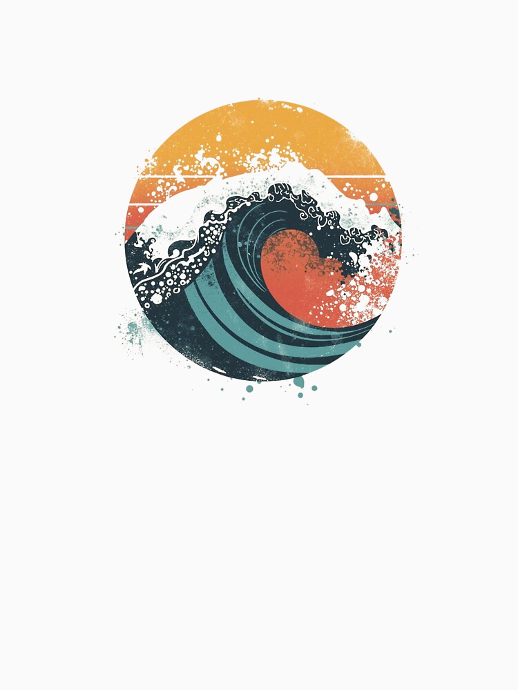 Vintage Screenprint Surf by garts Unisex , , , Long Sleeve Tee