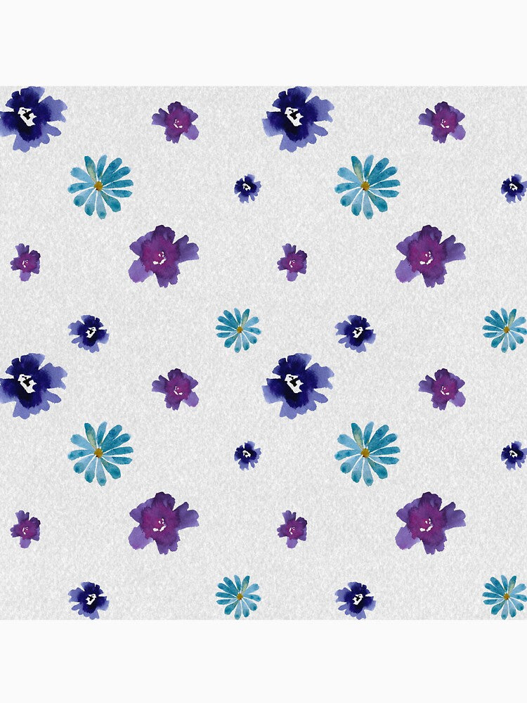 Violet viola flower textured pattern a watercolor by Yana Mustafina | Boho Soulful Designs