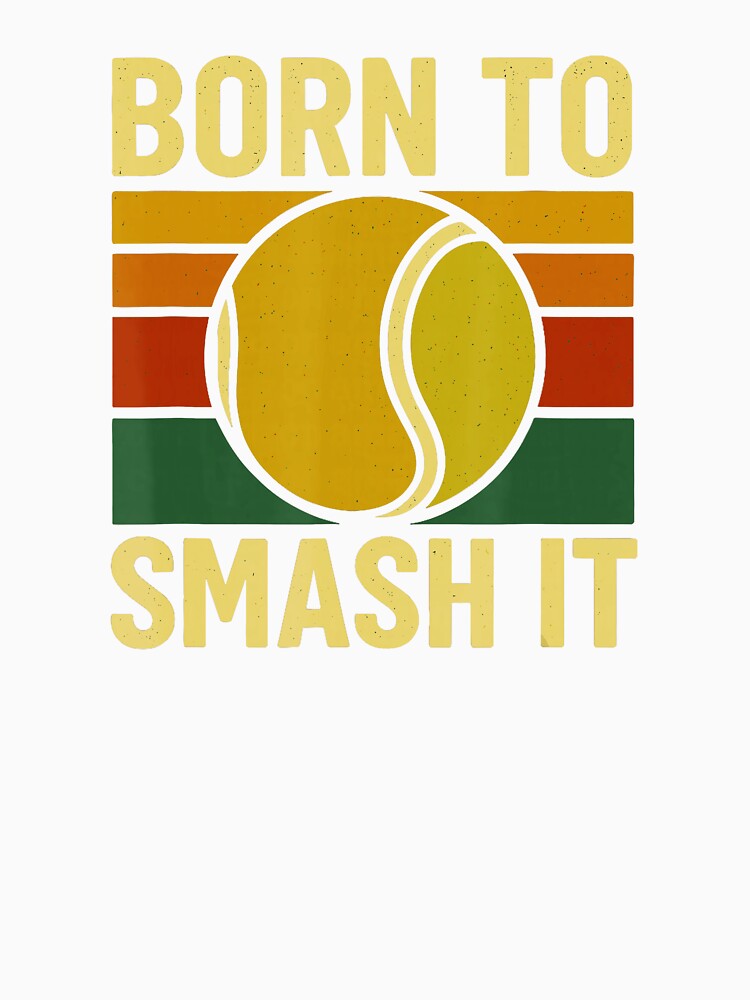 Born To Smash It Tennis Retro Vintage Sunset by WayTBeenkenArt