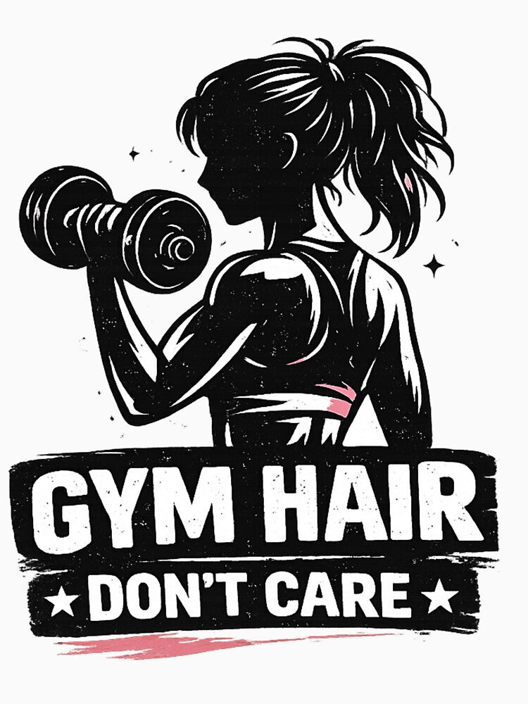 Gym Hair Don't Care – Funny Women Gym Design by Shopchid Unisex , , , Long Sleeve Tee