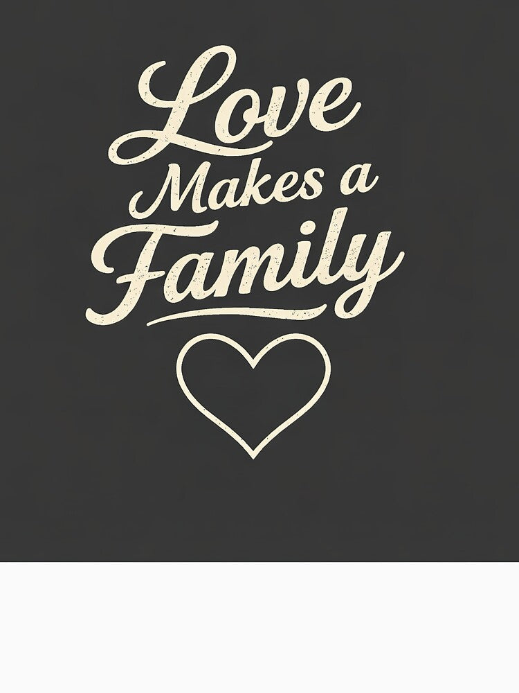 Love Makes A Family Vintage Typography Heart by Tentventure