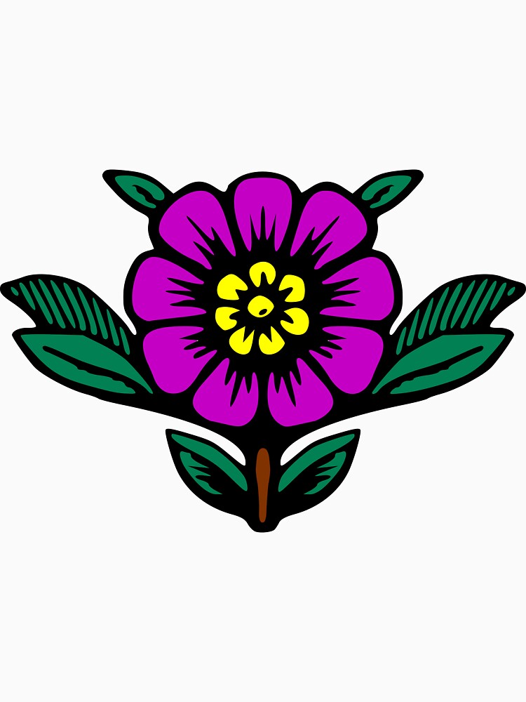 Cartoon Purple Flower by Reethes Unisex , , , Long Sleeve Tee