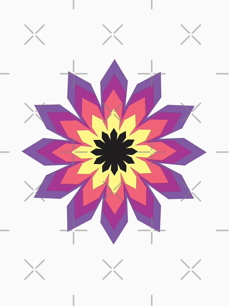 bright colorful graphic flower (Yellow, pink, black, purple) by Ati-Ipsa Unisex , , , Long Sleeve Tee