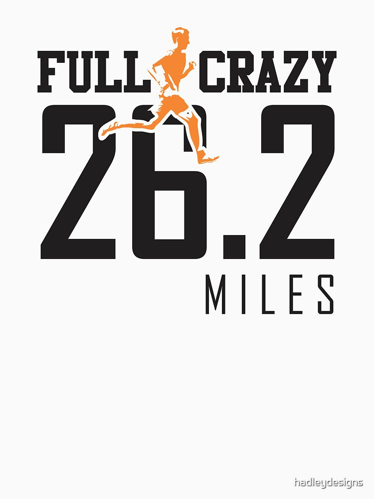 Full Crazy 26.2 miles cross country marathon runner gift by hadleydesigns