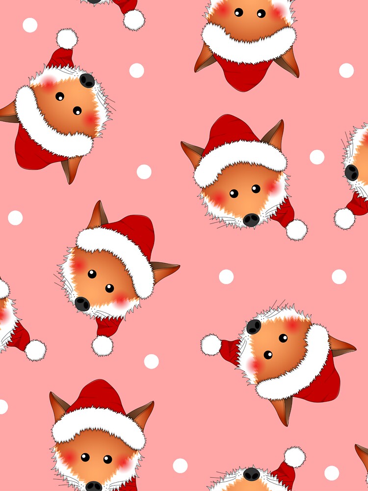 Cute Fox With Santa Hat by Lovingart222