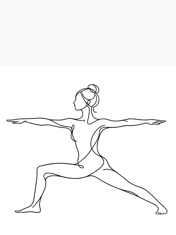 Warrior II Yoga Pose Line Art by BlairWynne Unisex , , , Long Sleeve Tee