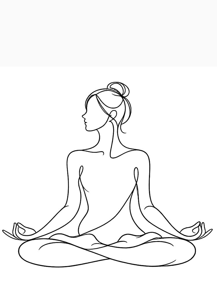 Lotus Pose Yoga Minimal Line Art by BlairWynne Unisex , , , Long Sleeve Tee
