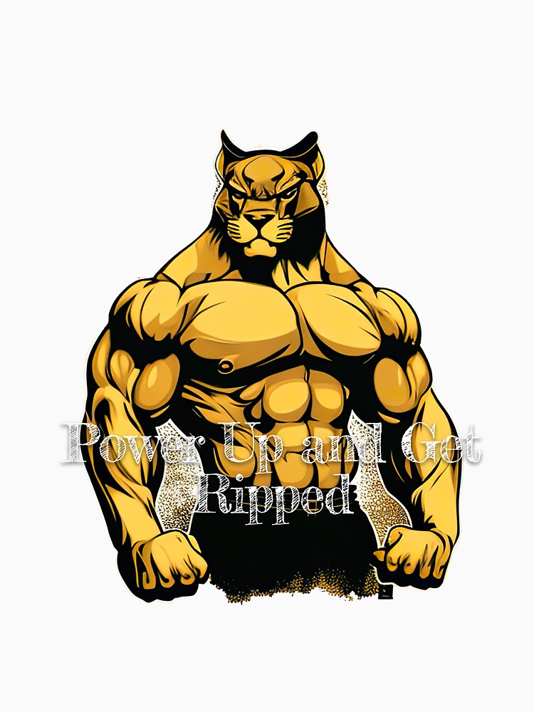 Power Up and Get RippedDesignBodybuilding Fitness Gym Workout Exercise Merch Print Design by tengamerx