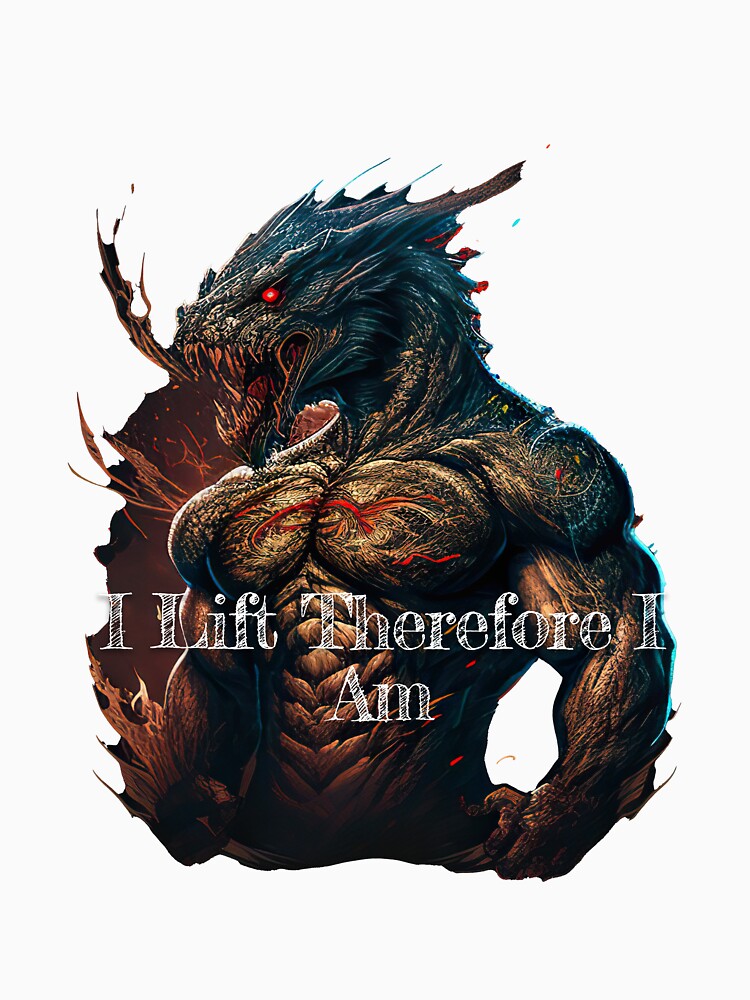 I Lift Therefore I AmDesignBodybuilding Fitness Gym Workout Exercise Merch Print Design by tengamerx
