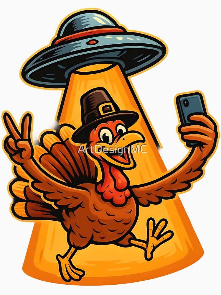 Alien Turkey UFO Selfie by ArtDesignMC