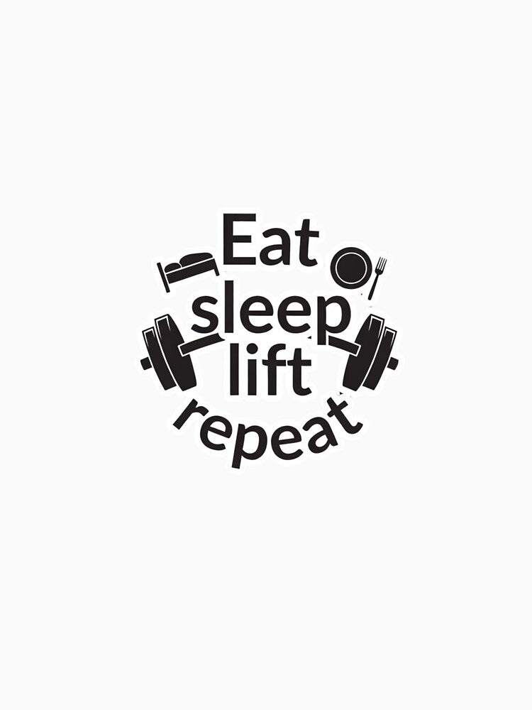Eat Sleep Lift Repeat Gym Sticker Fitness Routine Workout Lifestyle by ArmoniaJustin Unisex , , , Long Sleeve Tee