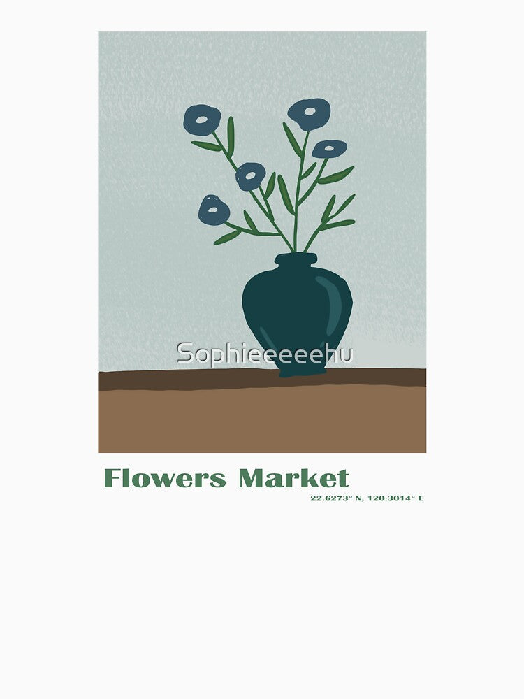 Flower market - flower vase 1 by Sophieeeeehu Unisex , , , Long Sleeve Tee