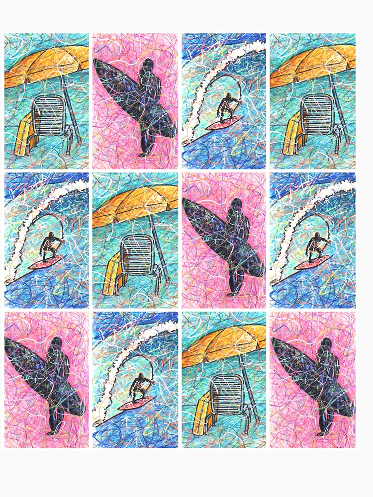 Surfing Art for Kids by Kitslam Art Unisex , , , Long Sleeve Tee