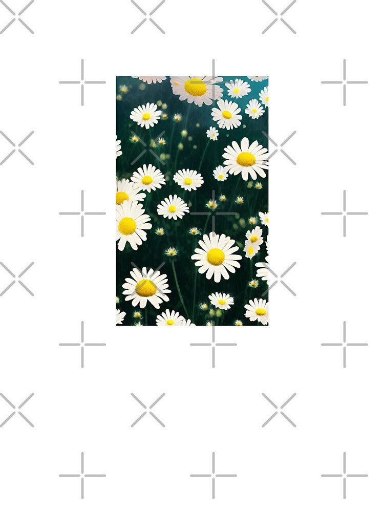 Daisy flower artwork by GroovyDino Unisex , , , Long Sleeve Tee