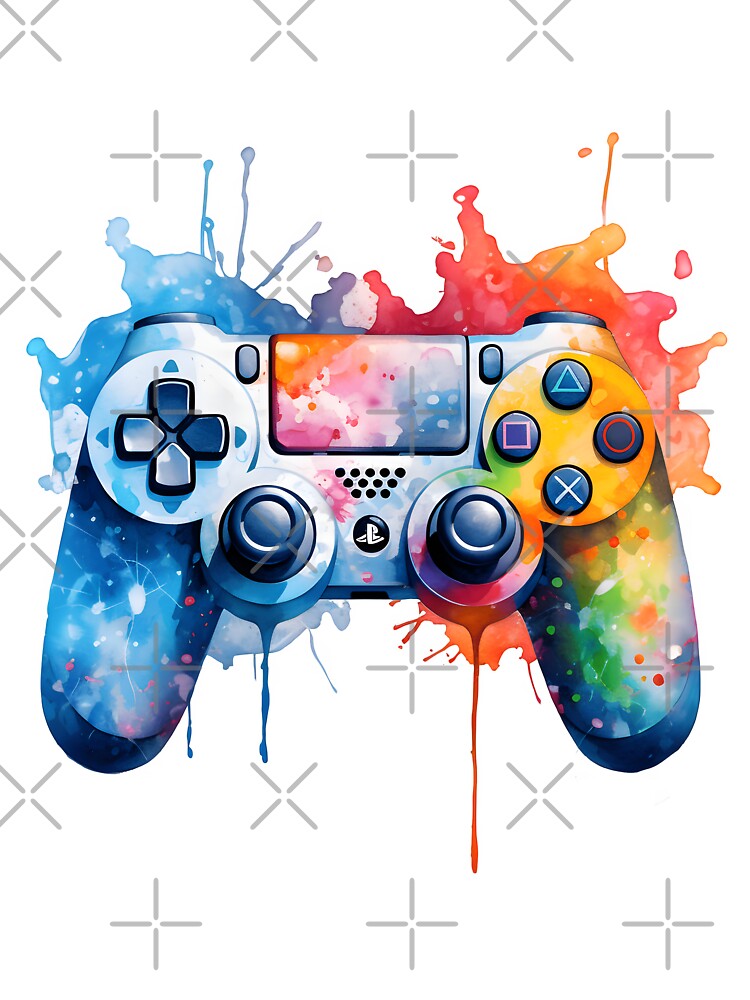Watercolor gaming controller, playstation pad art by LeedsArtStudio Unisex , , , Long Sleeve Tee