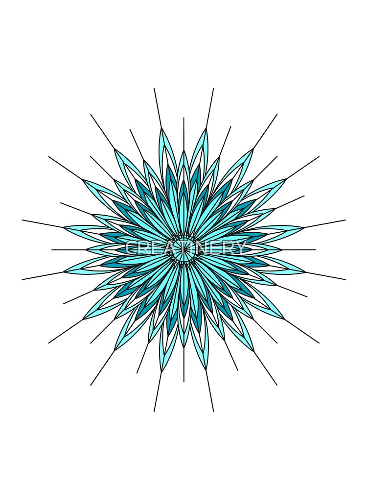 abstract blue flower by CREATINERY Unisex , , , Long Sleeve Tee