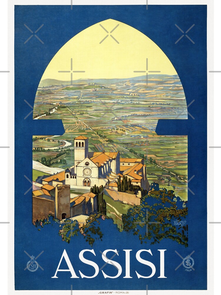 Visit Assisi - Vintage by VintageQrator Unisex , , , Long Sleeve Tee