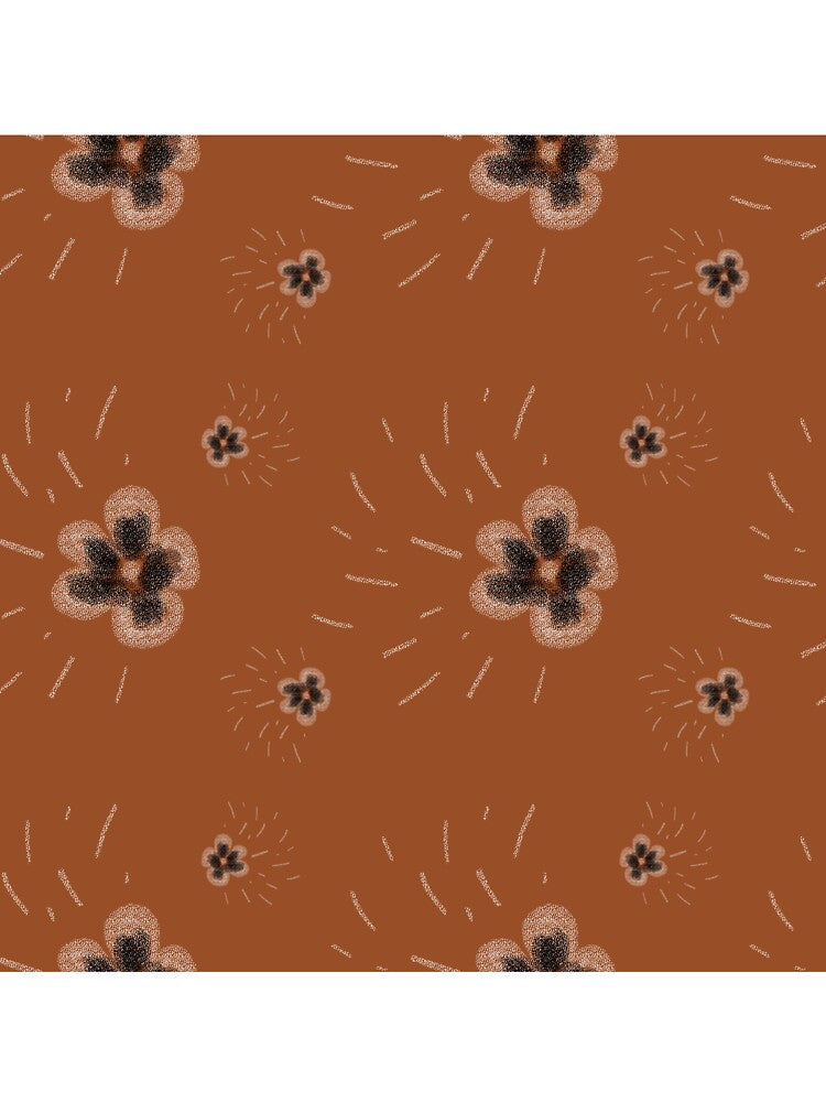 Flower flora stroke simple sketch brown pattern by Yana Mustafina | Boho Soulful Designs Unisex , , , Long Sleeve Tee