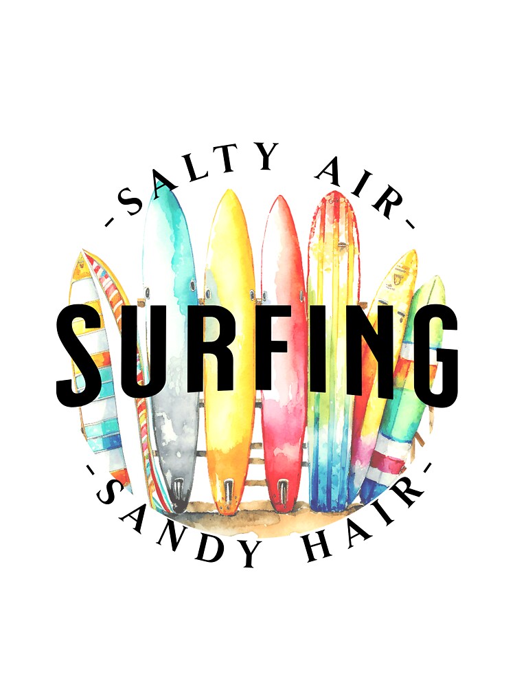 Salty Air Sandy Hair - Wave Surfing by BlueCoastPOD Unisex , , , Long Sleeve Tee