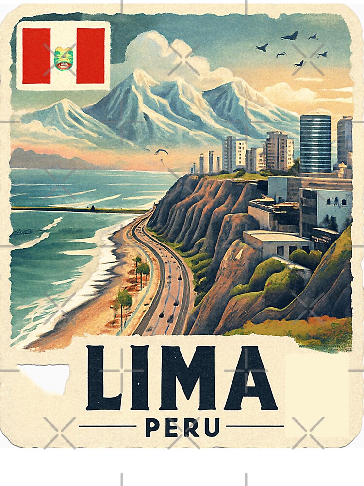 Lima Peru Travel Art by HaydenMillepied Unisex , , , Long Sleeve Tee