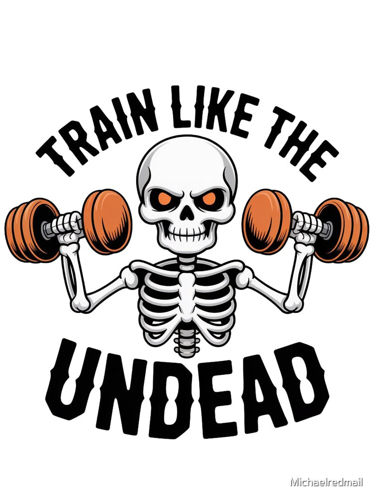 Fitness Skeleton – Train Like the Undead by Michaelredmail Unisex , , , Long Sleeve Tee