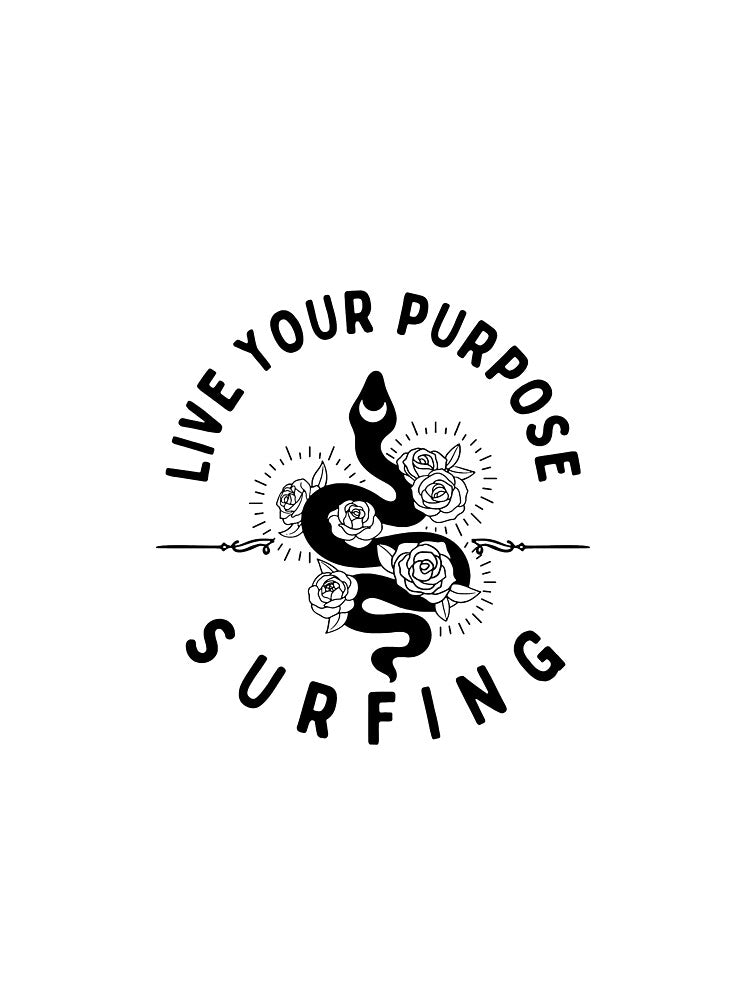 Live Your Purpose Surfing Sticker by Farage Art Unisex , , , Long Sleeve Tee