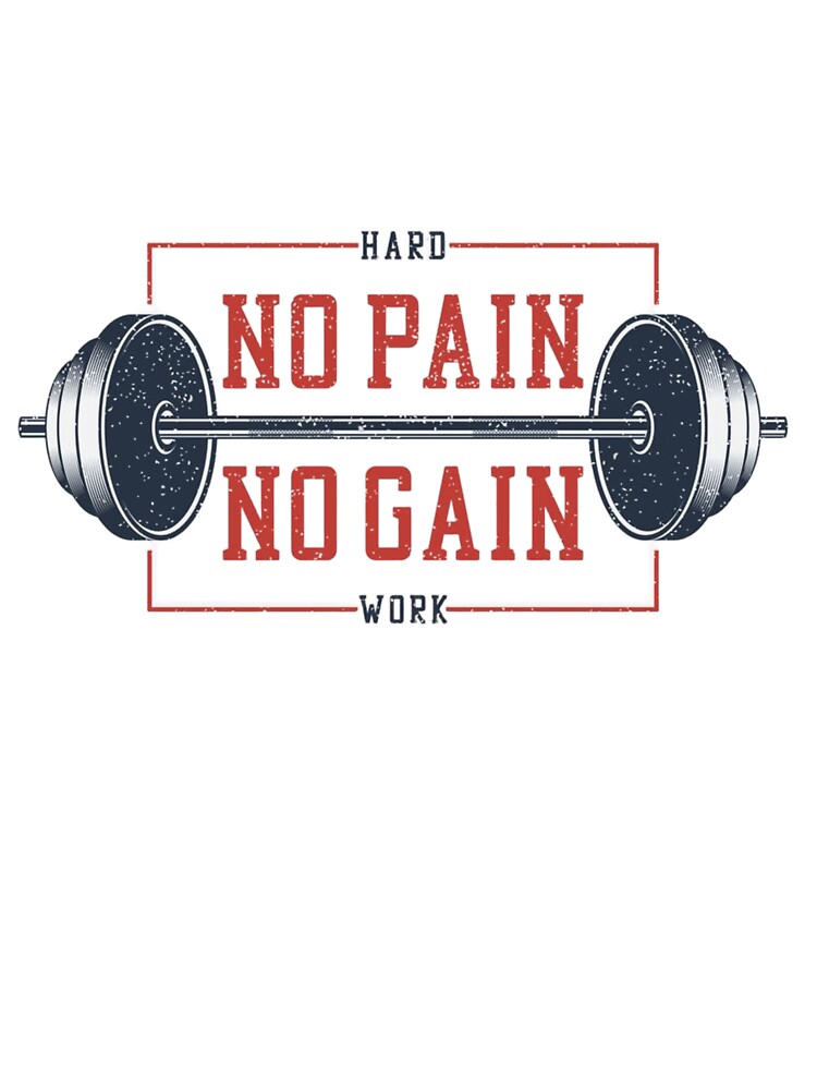 Vintage No Pain No Gain Gym Motivation - Retro Barbell Fitness Design by Shopchid Unisex , , , Long Sleeve Tee