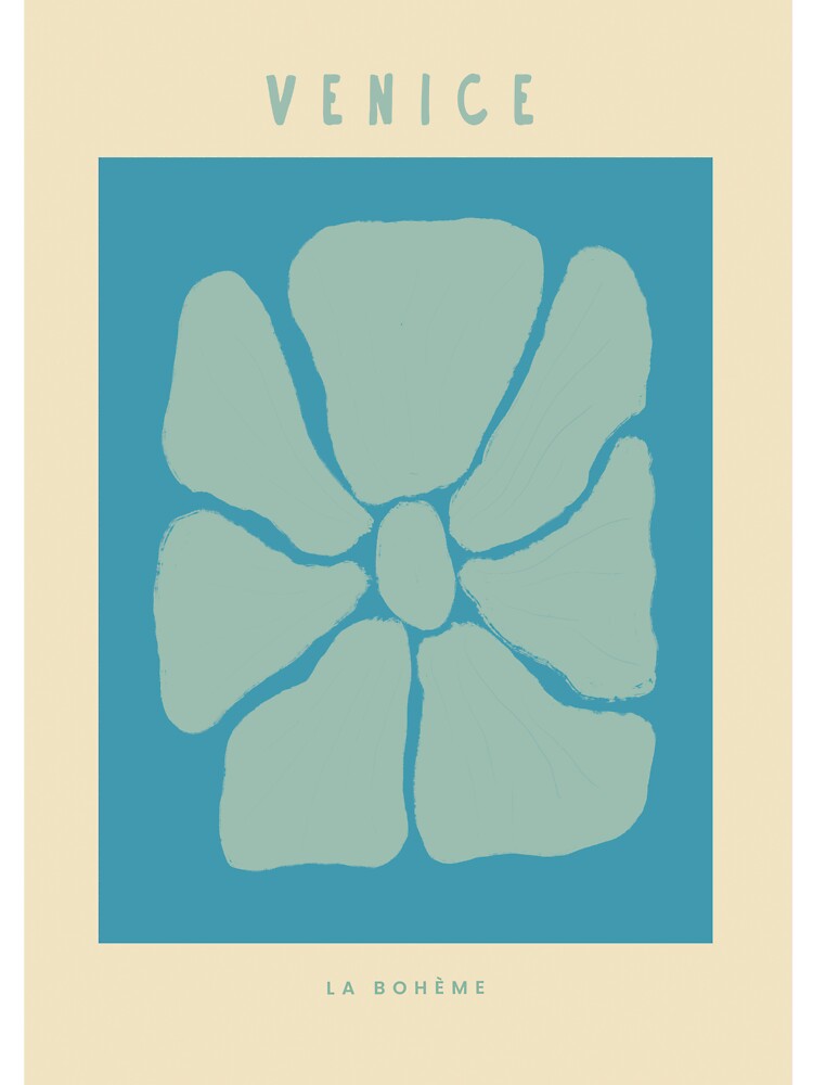 Teal Abstract Boho Flower by bowsbotanicals Unisex , , , Long Sleeve Tee