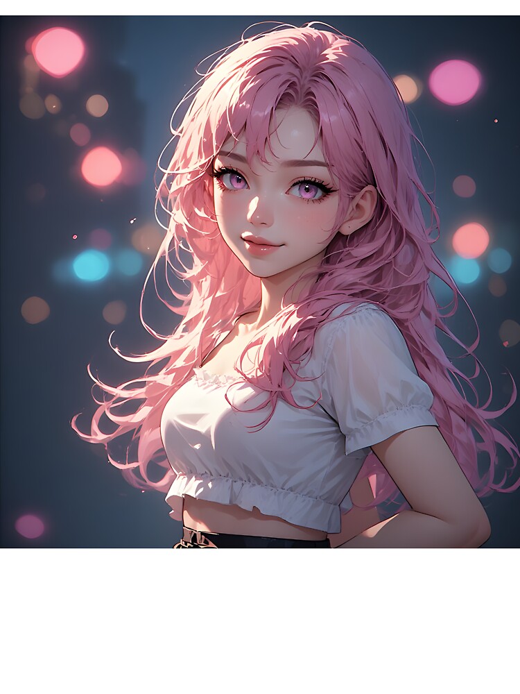Cute Anime Girl Cozy Sweater Aesthetic Portrait by Waifu Prints Unisex , , , Long Sleeve Tee