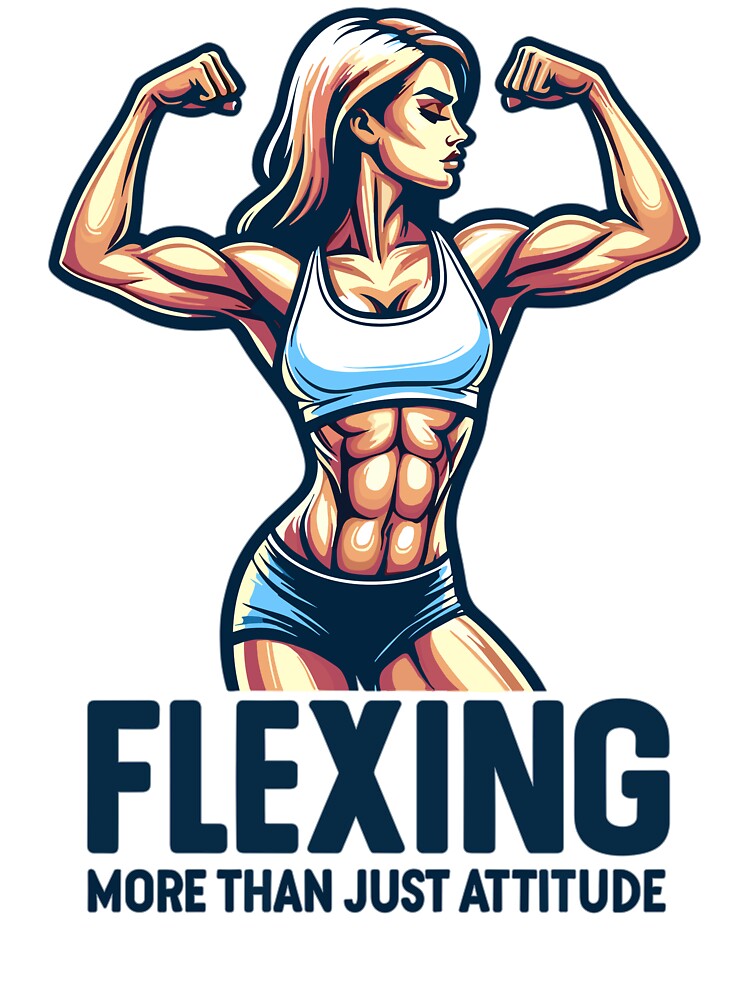 Flexing More Than Just Attitude - Female Fitness by OptimaArt Unisex , , , Long Sleeve Tee